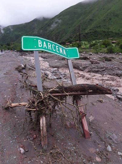 Bárcena,
paraje aledaño a Volcán, también arrasado por el alud