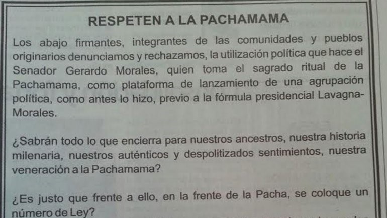 Comunicado de prensa. Integrantes de comunidades y pueblos indígenas rechazan utilización política de la Pachamama
