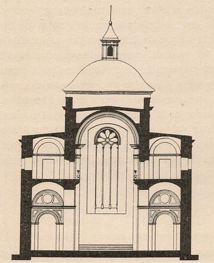 Sección transversa del templo San Pedro Claver, Cartagena, 1736