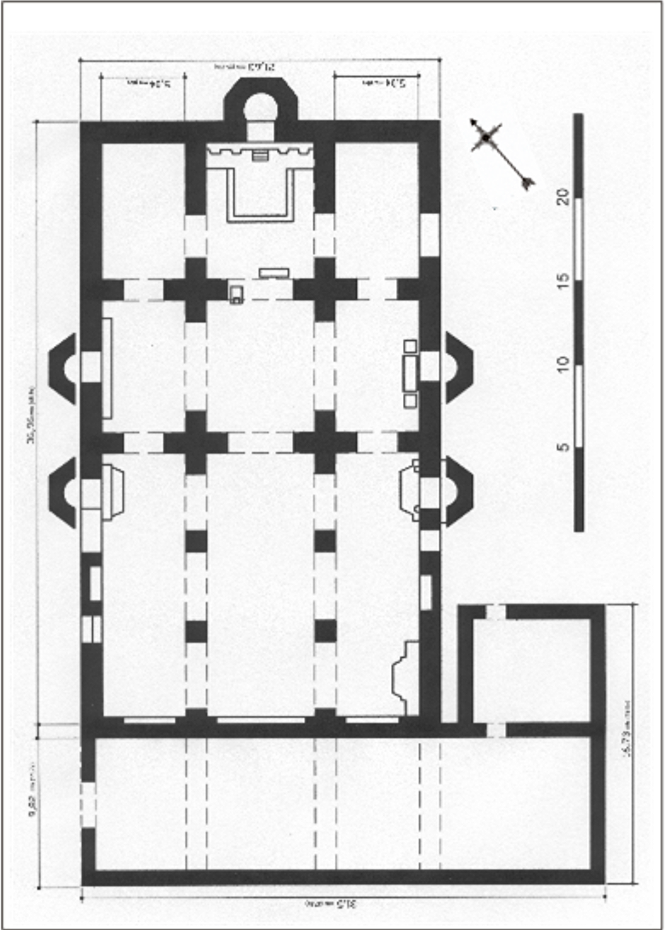 Diseño de la planta del templo de Santa Bárbara (sin terminar), elaborado por el H. Marcos Belsenberger, Antioquia, 1736-1738