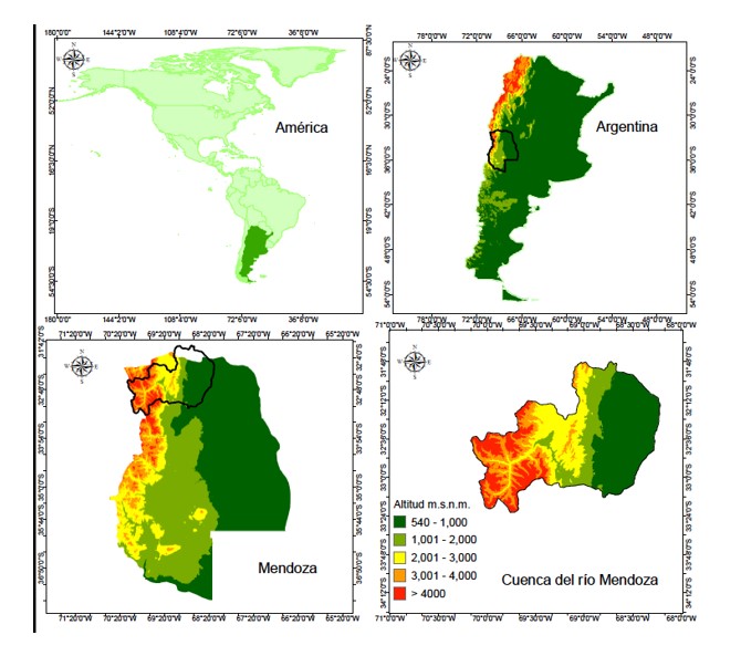 Location of the Mendoza River Basin