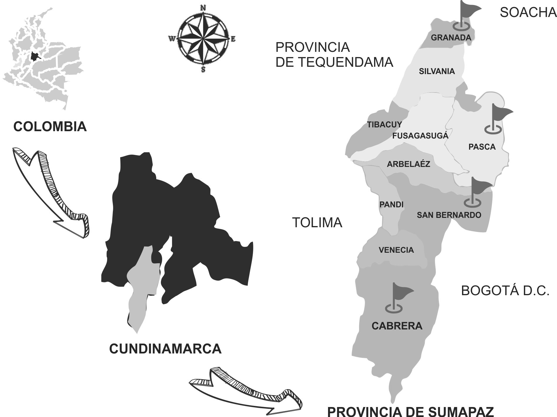 Municipios que integran la Provincia de Sumapaz