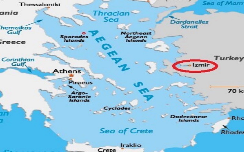 Location of Izmir Province in Turkey