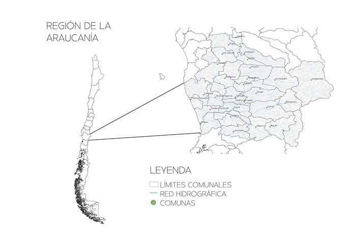 Mapa región
de La Araucanía