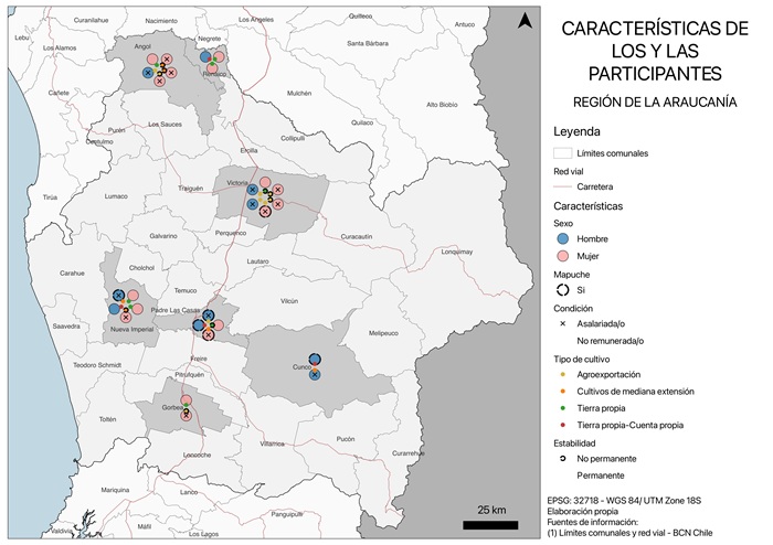  Mapa de
entrevistados Araucanía