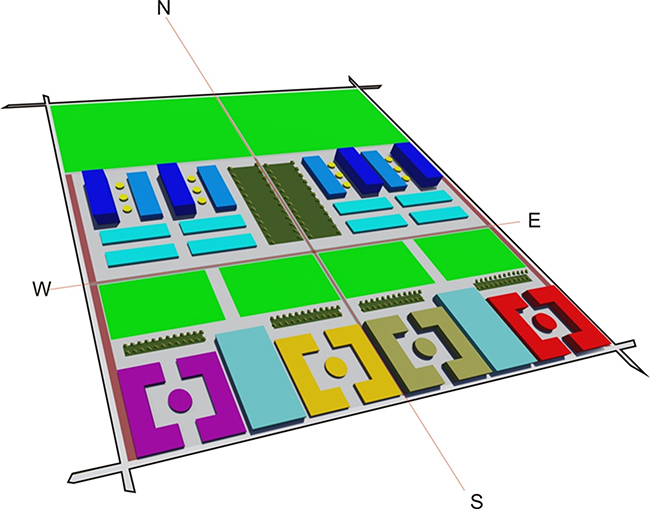 3D view of the
low-carbon urban cluster