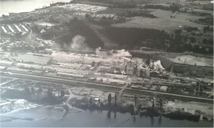 Vista aérea del
recinto Facela, circa 1964