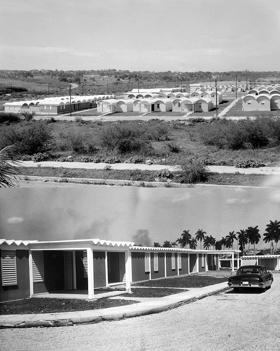 Nuevos barrios populares del Programa de
erradicación de barrios insalubres. Arriba: Reparto en Ave. de
Dolores, Lawton, 1963 Debajo: Reparto Central, 1963