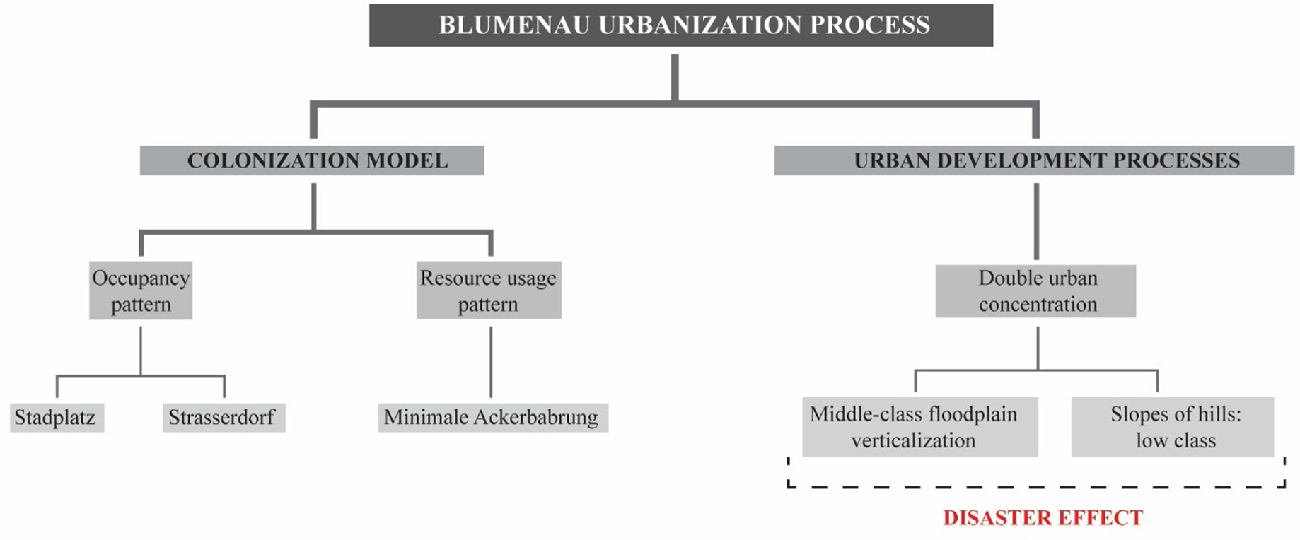 Blumenau urban development and the resulting models