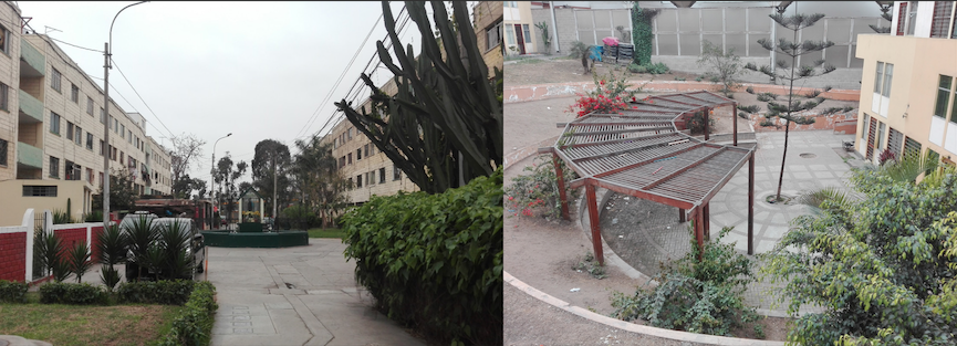 Deterioro del espacio público en UV3 (izquierda) y La Muralla (derecha)