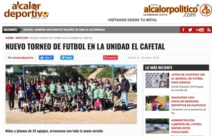 La liga de fútbol en “El Cafetal” es conocida a nivel local, frecuentemente la prensa digital publica los eventos deportivos que ahí se realizan