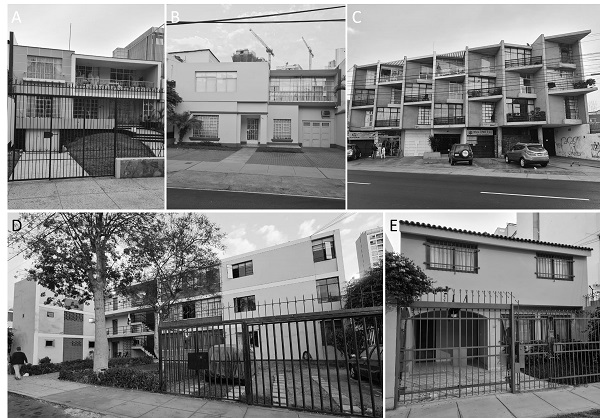 Fotografías de algunas viviendas muestreadas de Lima Metropolitana. Tales viviendas tienen en común haber sido planificadas y construidas formalmente
