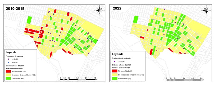 Caso Benito Ju&aacute;rez:
localizaci&oacute;n de la producci&oacute;n capitalista con relaci&oacute;n a los niveles de
consolidaci&oacute;n del entorno urbano (2010-2022)