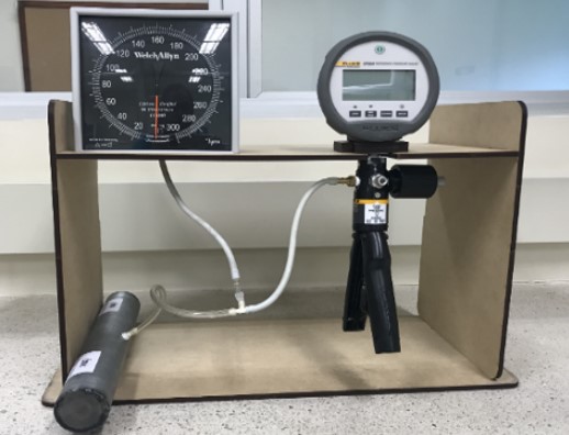 Sphygmomanometer calibration setup