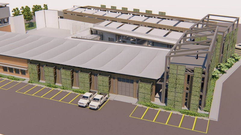 3D image of the architectural design of the workshop facility using Lumion® Software