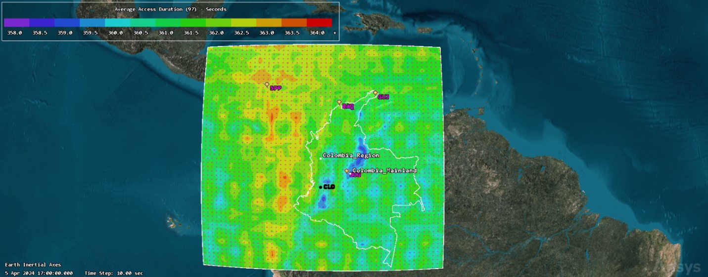 Average Access Time for
97° Orbit