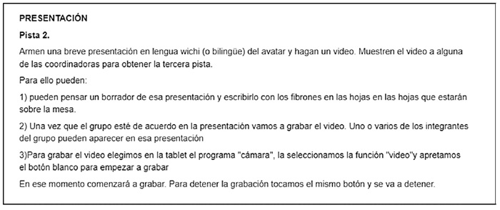 
Consigna para actividad en el CIFMA, Sauzalito
