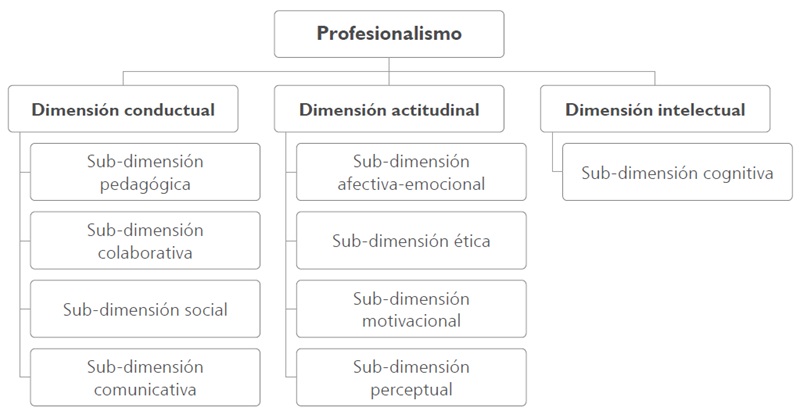 
Dimensiones y subdimensiones
del profesionalismo del formador 

 
