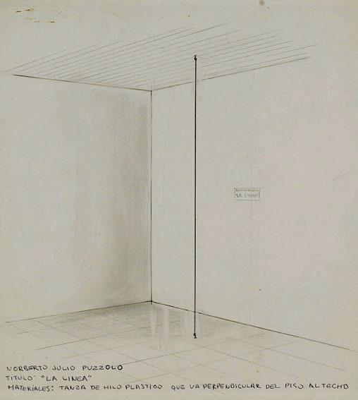 Norberto Puzzolo, La línea. 1967, boceto a lápis sobre papel.