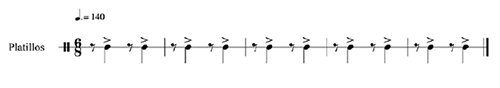 Contratiempo utilizado en las piezas binarias de subdivisión binaria semejantes al porro.