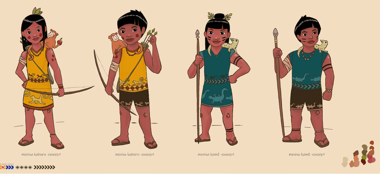 Personagens ilustrados para o jogo Kamê Kanhru. Créditos: Vicent Solar.