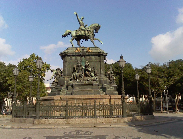 Monumento a D. Pedro I do Brasil, praça Tiradentes, centro histórico da cidade do Rio de Janeiro, estado do Rio de Janeiro, Brasil