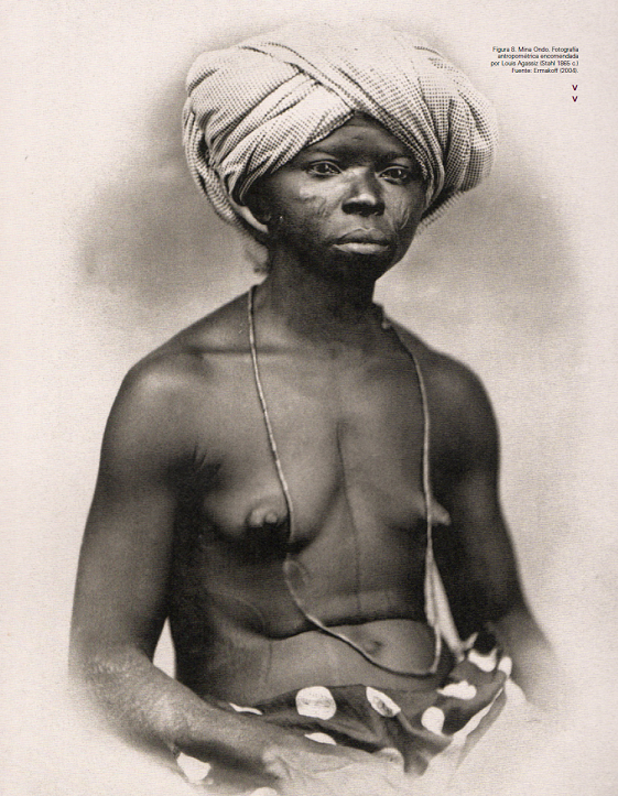Mina Ondo. Fotografía antropométrica encomendada por Louis Agassiz (Stahl 1865 c.) 