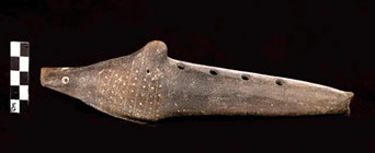Flauta zoomorfa, llanuras
del caribe, serranía de San Jacinto,
Bajo Magdalena, cerámica, 10001700 d. C., Museo del Oro del
Banco de la República