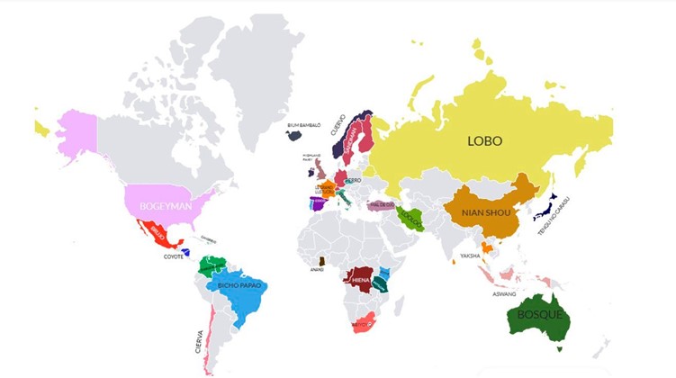 Mapa de símbolos de amenaza en las
nanas a nivel global