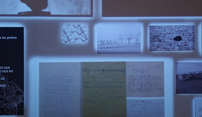  Detalle de la videoinstalaci&oacute;n La resistencia de las piedras, Maia Navas y Alejandra Reyero. Museo de Bellas Artes Ren&eacute; Bruseau (MUBA), Ciudad de Resistencia
(Chaco, Argentina), septiembre de 2023-marzo de 2024