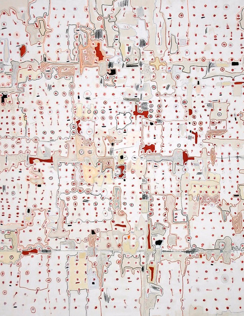  Nayda Collazo-LLorens, Test 7, mixed media on canvas,
62 x 54 inches, 2003