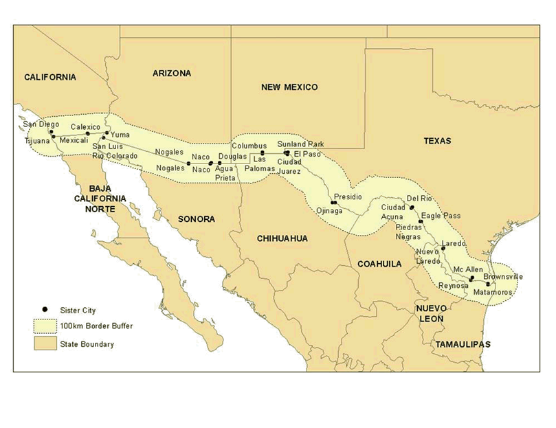 Frontera México-Estados Unidos.