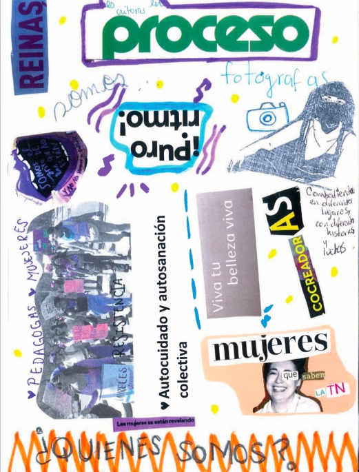 Registro fotográfico de la
sección ¿Quiénes somos? del fanzine
colectivo producto del taller Autohistorias fanzineadas para tejer la memoria activista feminista
(2023)