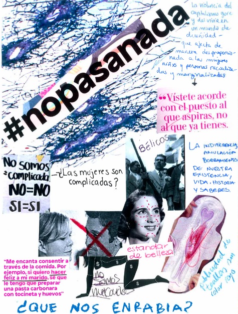 Registro fotográfico de la
sección ¿Qué nos enrabia? del fanzine
colectivo producto del taller Autohistorias fanzineadas para tejer la memoria activista feminista
(2023)