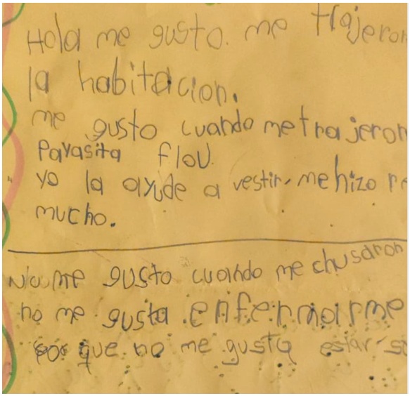 Carta de una ni&ntilde;a hospitalizada