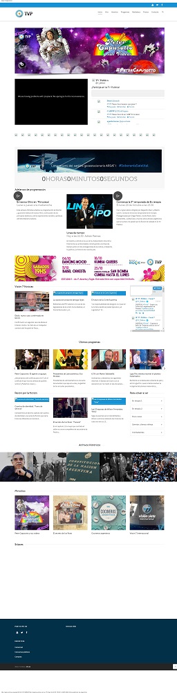 Captura pantalla página web TV Pública, octubre 2014