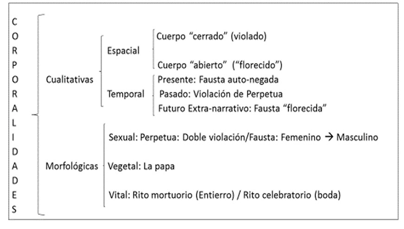 Corporalidades cualitativas y morfológicas en La teta asustada (Llosa, 2009).