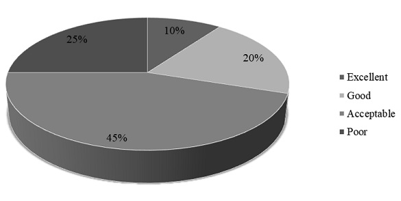 Distribution of laboratory report quality (n = 20)