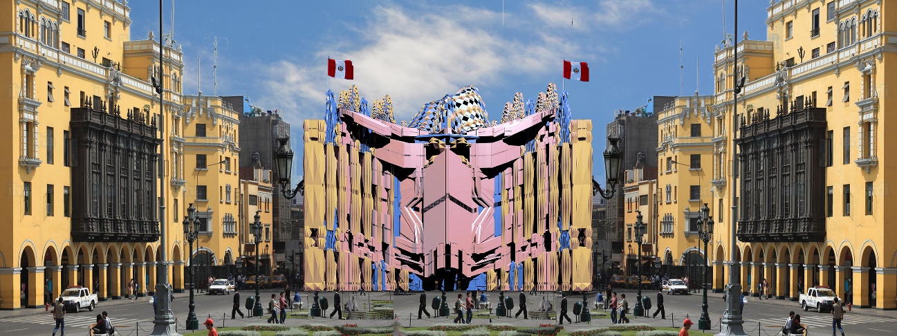 Arquitectura
generada por Celestino Soddu interpretando la identidad cultural peruana
mediante su software generativo ARGENIA