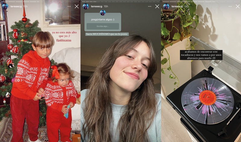 Capturas de pantalla del tipo de contenido &iacute;ntimo que la
artista publica en sus stories de Instagram