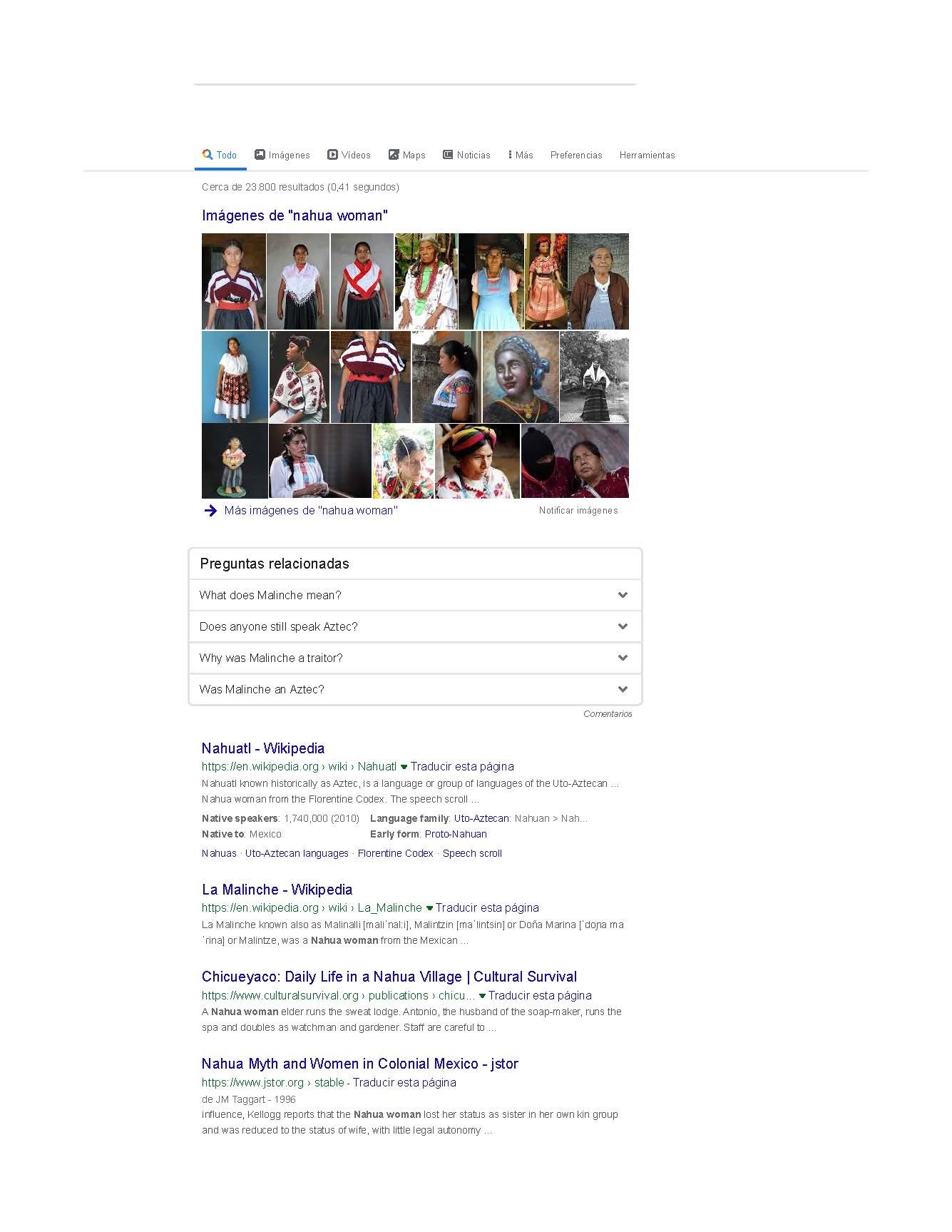 Google Web search results for “Nahua Woman”
