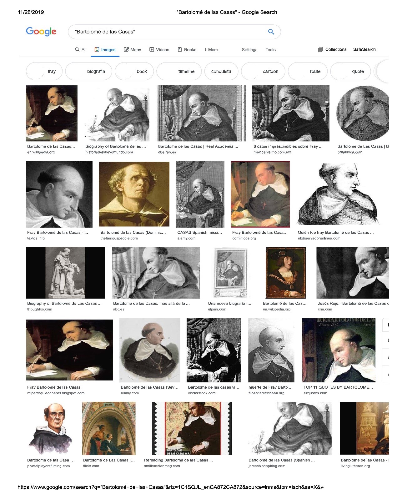 Google Image search results for “Bartolomé de las Casas”
