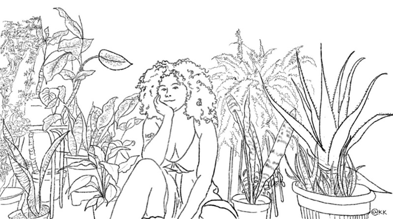 Foto-desenho
a partir de autorretrato de mulher (desidentificada) enviado para a pesquisa de
Hannah de Vasconcellos (2024) com desenho de Karina Kuschnir