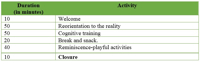 Cognitive stimulation session