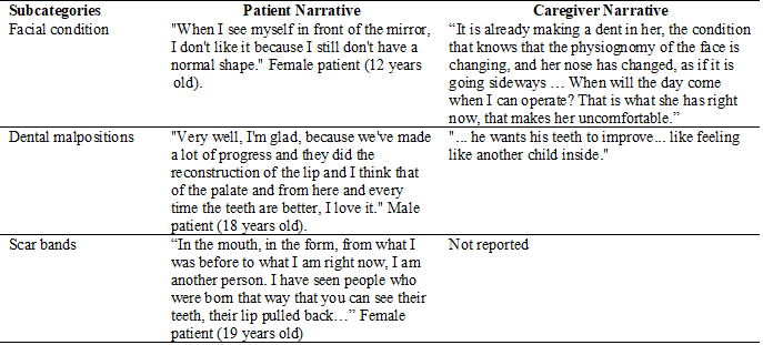 Aesthetic Dimension. Patient and Caregiver Narratives*
