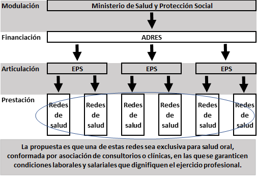 Diagram of the SGSSS and Proposal to Establish Oral Health Networks (in Spanish)