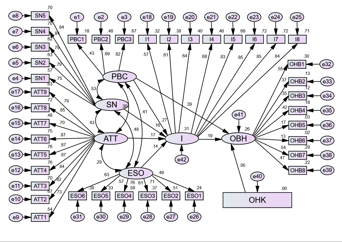 Structural Model of ETPB Variables*