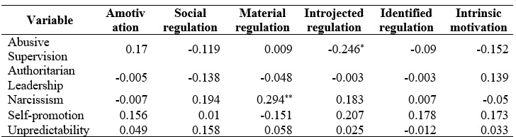 Standardized regression coefficients to predict followers’ work motivation