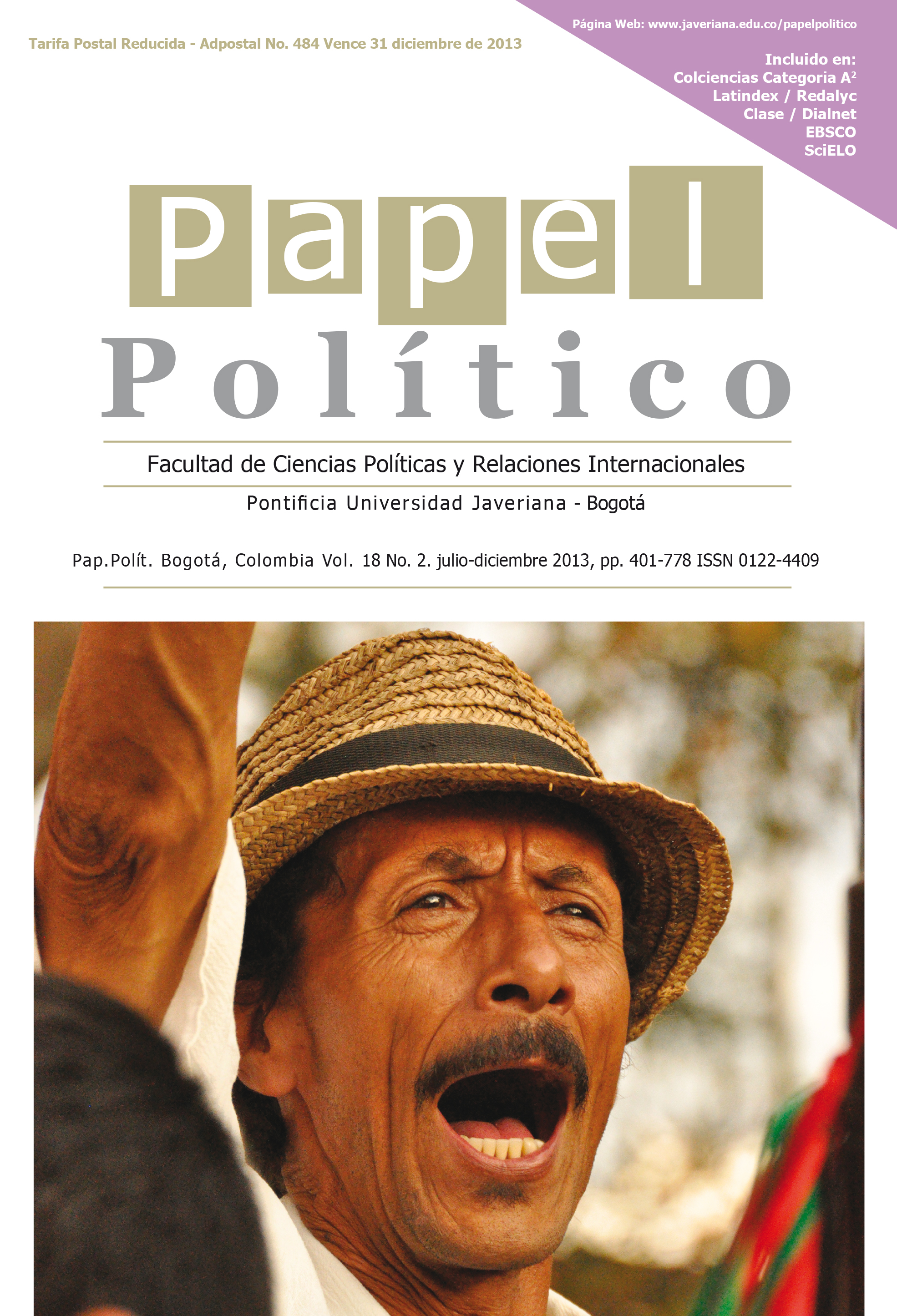 Imagen de cubierta Fotografía de Victor De Currea-Lugo. Norte del Cauca, Septiembre de 2012